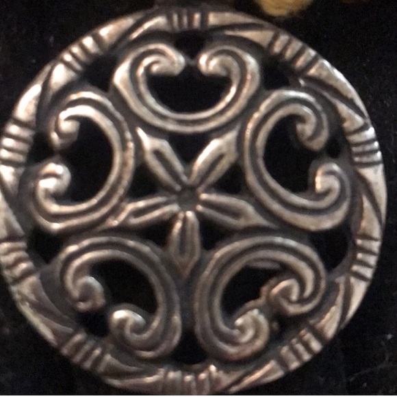 Silver and Gold Beaded Necklace with Tribal Motifs - Picture 3 of 6